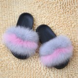 Fluffy Fur Slippers Women Shoes Raccoon Fur Slides