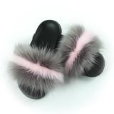 Summer Fluffy Raccoon Fur Slippers Slides