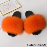Summer Fluffy Shoes Raccoon Fur Slippers Outdoor Slides