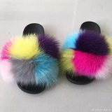 Women's Fox Fur Slippers Slides