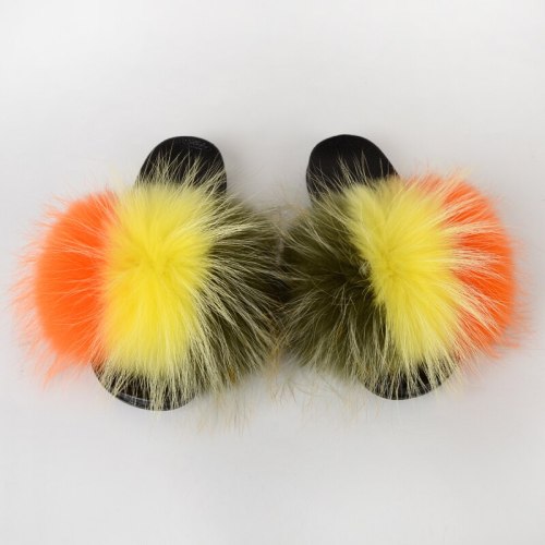 Real Fur Slides Home Fluffy Slippers