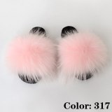 Real Fur Slides Home Fluffy Slippers