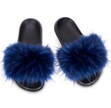 Women Fur Slides Cute Fluffy Faux Fur Slippers