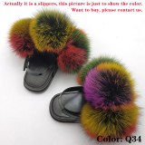 Real Fur Slippers House Furry Slides