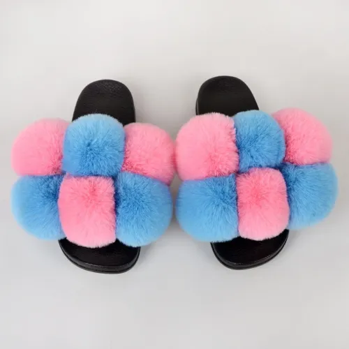 Summer Women Slippers Faux Fur Slides