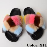 Furry Slippers Women Indoor Faux Fur Slides