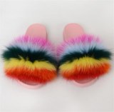  Cute Furry Slippers Fox Fur Slides