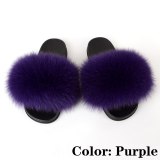 Furry Slippers Women Plush Real Fur Slides