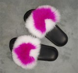 Fluffy Fur Slippers Women Shoes Raccoon Fur Slides