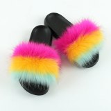 Faux Fur Slides Women Summer Home Furry Slippers