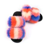 Fox Fur Women Slippers Slides