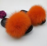 Women Slippers Real Fox Fur Slides