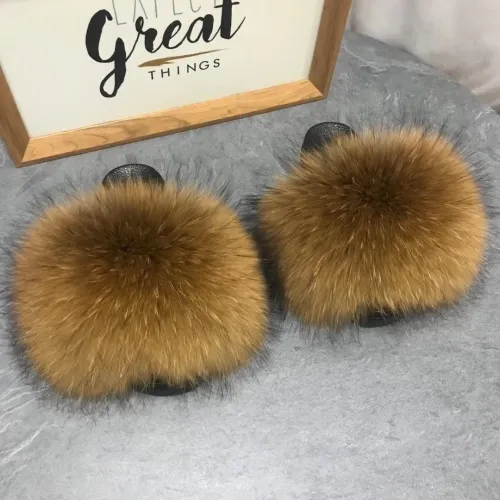 Fashion Women Fur Slippers Slides