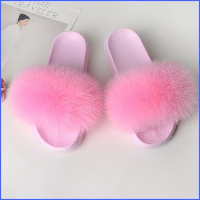 Fur Slides Women Summer Slippers