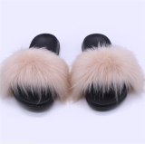 Ladies Winter Plush Slippers Fashion Imitated Fox Fur Slides