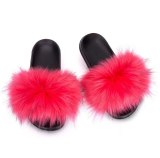 Women Fur Slides Cute Fluffy Faux Fur Slippers