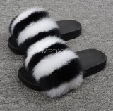 New Real Raccoon Fur Slippers Furry Slides