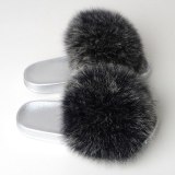 Fur Slippers Women Fox Furry Slides