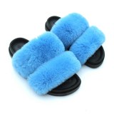 Fashion Fur Slippers For Women Fluffy Rabbit Fur Slides