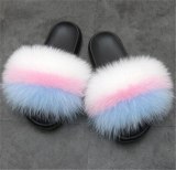 Women Real Fox Fur Slippers Slides