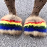 Women's Fox Fur Slippers Slides