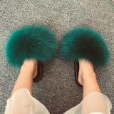 Fluffy Fur Slippers Cute Warm Flat Slides