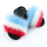 Women Amazing Shoes Winter Fluffy Raccoon Fur Slippers Slides