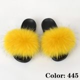 Racoon Fur Slides Woman Furry Slippers