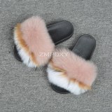 New Real Raccoon Fur Slippers Furry Slides
