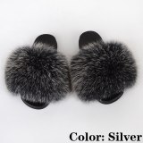 Big Fur Slides Women Furry Slippers