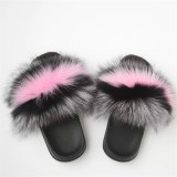 Fluffy Fur Slippers Women Shoes Raccoon Fur Slides