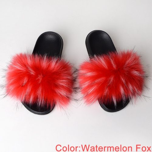 Faux Fur Slides Women Summer Slippers