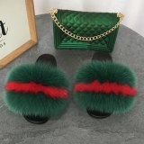Ladies Fur Slides Colorful Jelly Bags Fluffy Fur Slippers