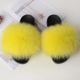 Home Slippers Women Fox Fur Slides