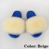 Fur Slides For Women Summer Fuzzy Slippers