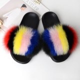 Real Fur Slides House Fluffy Flip Flops Women Slippers