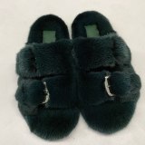 Fashion Fur Slippers High Quality Mink Fur Slides Slippers