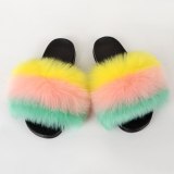 Faux Fur Slippers Women Summer Fluffy Slides