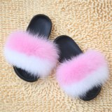 Fluffy Fur Slippers Women Shoes Raccoon Fur Slides