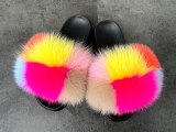Women Soft Real Fur Slippers Slides