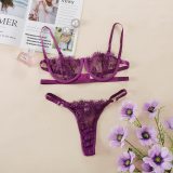 Sexy Women Lingerie Transparent Bra Low Cup Lace Underwear S593647G