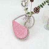 Heart Shape With Diamond Leather Evening Clutch Bags