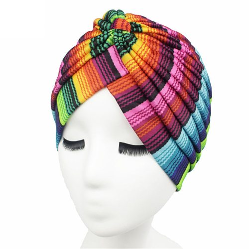 Women Hat Printing Chemo Hat Muslim Scarf Stretch Turban Bonnets
