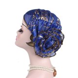 Popular Muslim Bonnet For Sleeping Gauze Gold Flower Plate Loss Turban