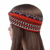 Ethnic Women Print Headbands Vintage Cross Turban Bonnets