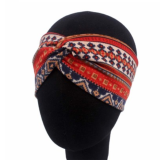 Ethnic Women Print Headbands Vintage Cross Turban Bonnets