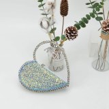 Heart Shape With Diamond Leather Evening Clutch Bags