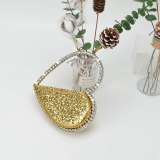 Heart Shape With Diamond Leather Evening Clutch Bags
