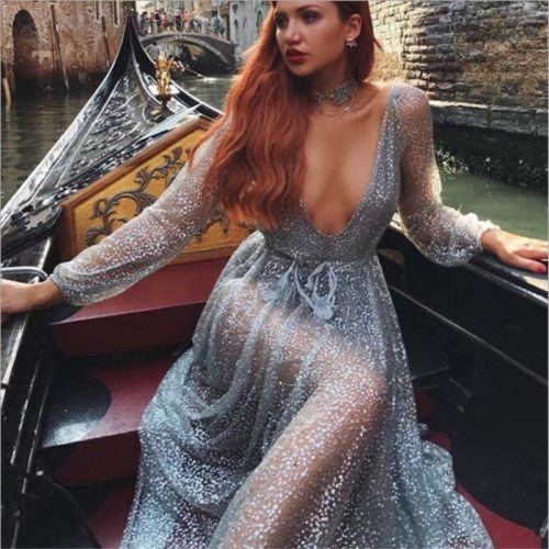 Sexy Party Gold Silver Dress Hot Drilling Sequined Women Dresses W600213