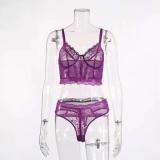 Ladies Sexy Lingeries Underwear Lace See-through Bra and Panty Panties Set S857687H